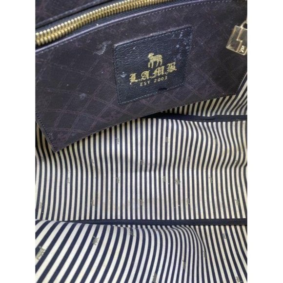 lamb shopping xl l black tan coated canvas tote - Picture 8 of 11